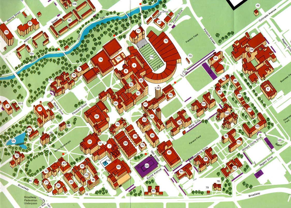 University Of Colorado At Boulder Campus Map J B Krygier 1988 